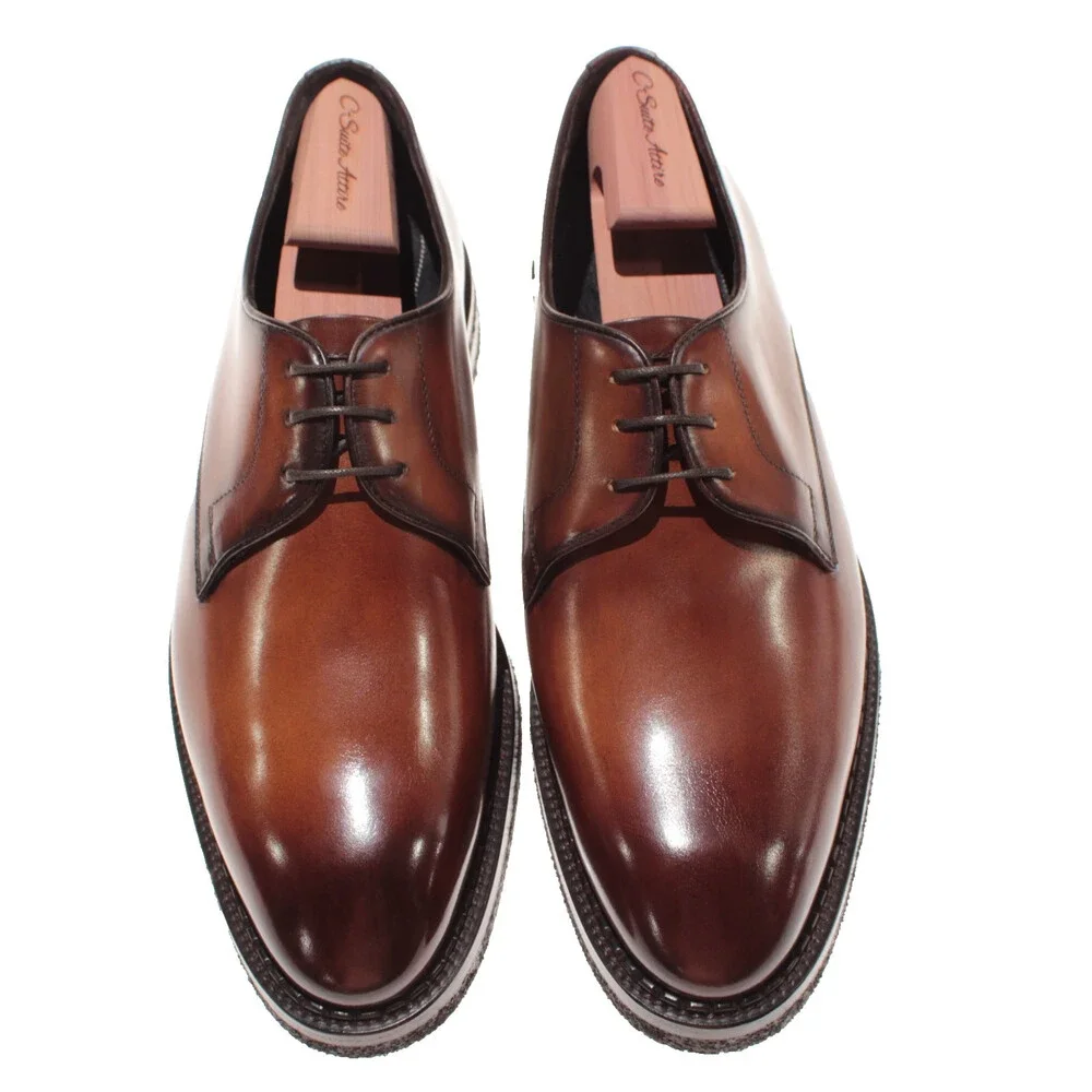 Di Bianco NWB Derby Dress Shoes Size 11.5 US in Brown Leather